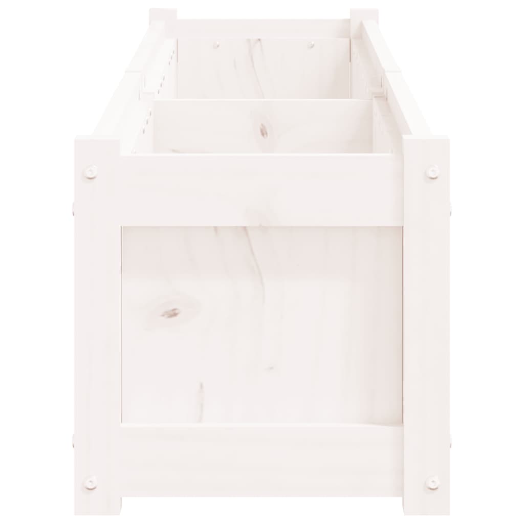 Garden Planter White 180x31x31 cm Solid Wood Pine