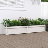 Garden Planter White 180x31x31 cm Solid Wood Pine