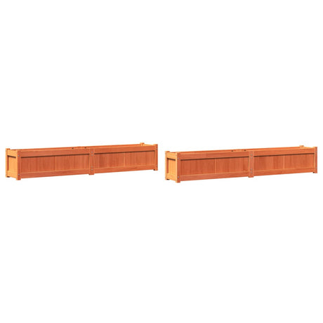 Garden Planters 2 pcs Wax Brown Solid Wood Pine