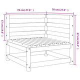 Garden Sofa Corner 70x70x67 cm Solid Wood Pine