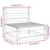 Garden Sofa Armless 70x70x67 cm Solid Wood Pine