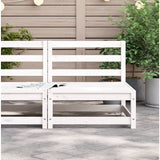 Garden Sofa Armless White 70x70x67 cm Solid Wood Pine