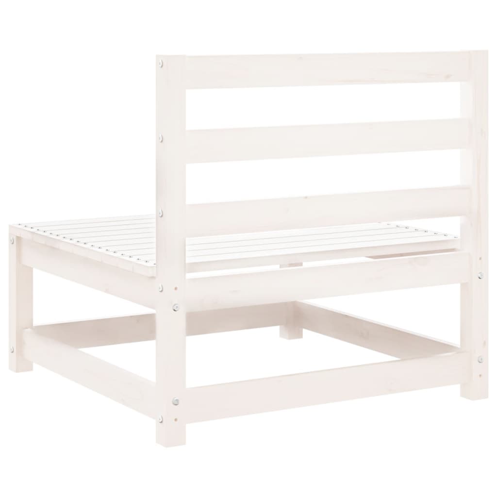 Garden Sofa Armless White 70x70x67 cm Solid Wood Pine