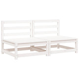 Garden Sofas Armless 2 pcs White 70x70x67 cm Solid Wood Pine