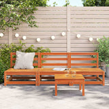 Garden Sofas Armless 3 pcs Wax Brown 70x70x67 cm Solid Wood Pine