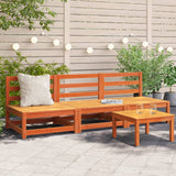 Garden Sofas Armless 3 pcs Wax Brown 70x70x67 cm Solid Wood Pine