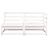 Garden Sofa 2-Seater White Solid Wood Pine