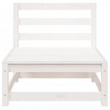 Garden Sofa 2-Seater White Solid Wood Pine