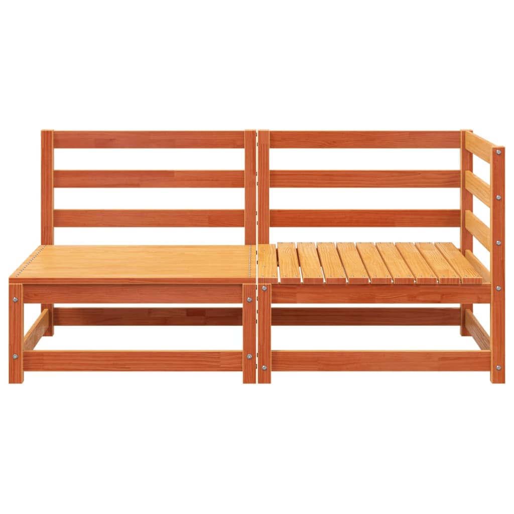 Garden Sofa 2-Seater Wax Brown Solid Wood Pine