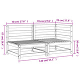 Garden Sofa 2-Seater Wax Brown Solid Wood Pine