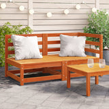 Garden Sofa 2-Seater Wax Brown Solid Wood Pine