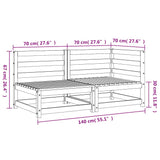 Garden Sofa 2-Seater Impregnated Wood Pine