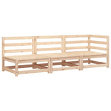 Garden Sofa 3-Seater Solid Wood Pine