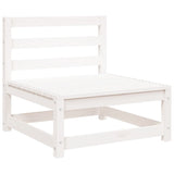 Garden Sofa 3-Seater White Solid Wood Pine