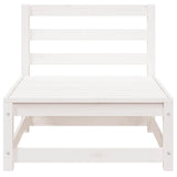 Garden Sofa 3-Seater White Solid Wood Pine