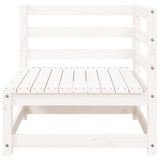 Garden Sofa 3-Seater White Solid Wood Pine