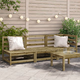 Garden Sofa 3-Seater Impregnated Wood Pine