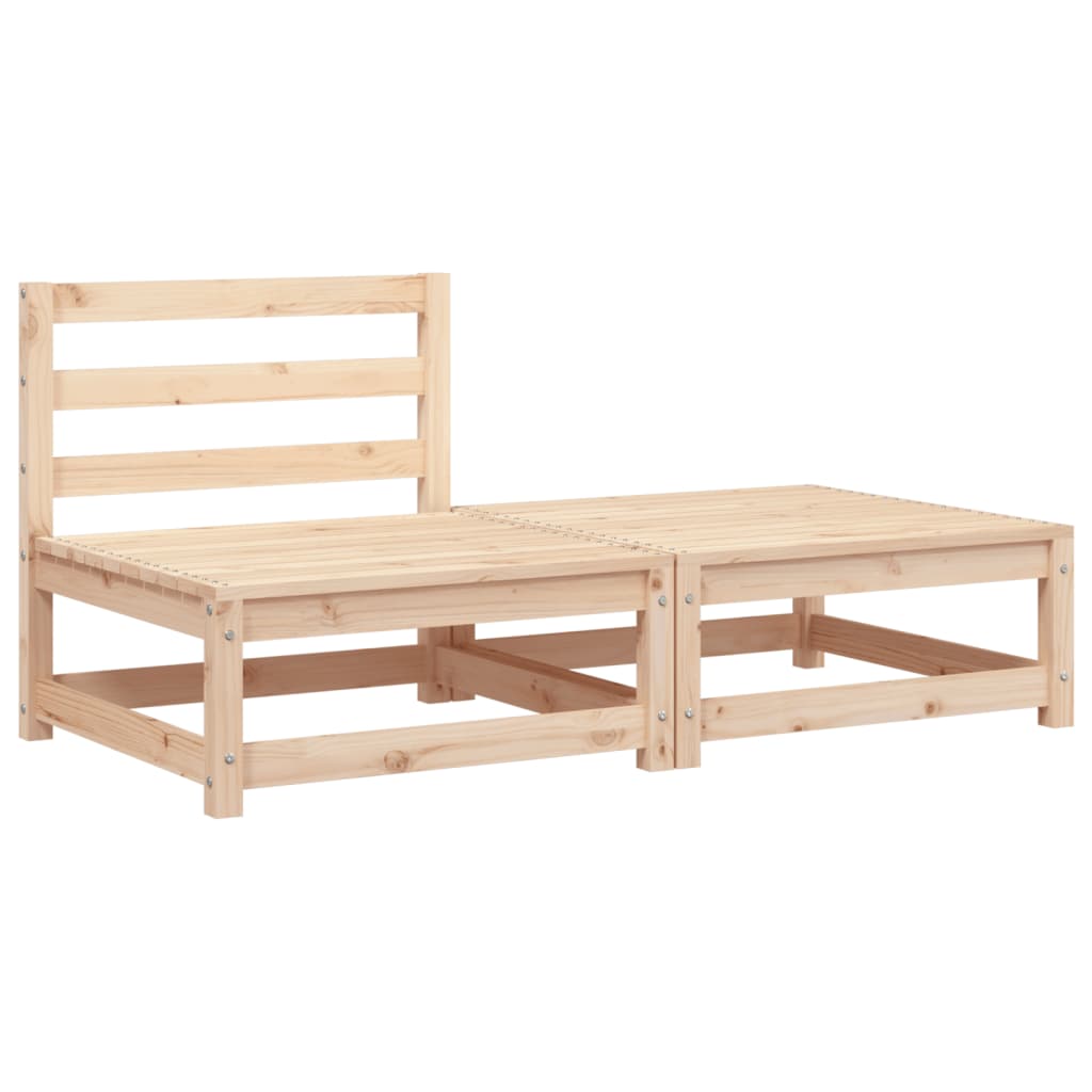 Garden Sofa Armless with Footstool Solid Wood Pine