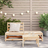 Garden Sofa Armless with Footstool Solid Wood Pine