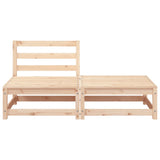 Garden Sofa Armless with Footstool Solid Wood Pine