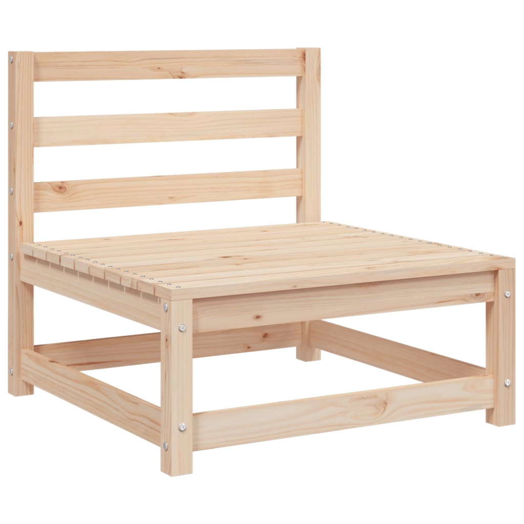 Garden Sofa Armless with Footstool Solid Wood Pine