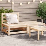 Garden Sofa Armless with Footstool Solid Wood Pine