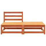 Garden Sofa Armless with Footstool Wax Brown Solid Wood Pine