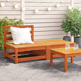 Garden Sofa Armless with Footstool Wax Brown Solid Wood Pine