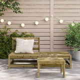 Garden Sofa Armless with Footstool Impregnated Wood Pine