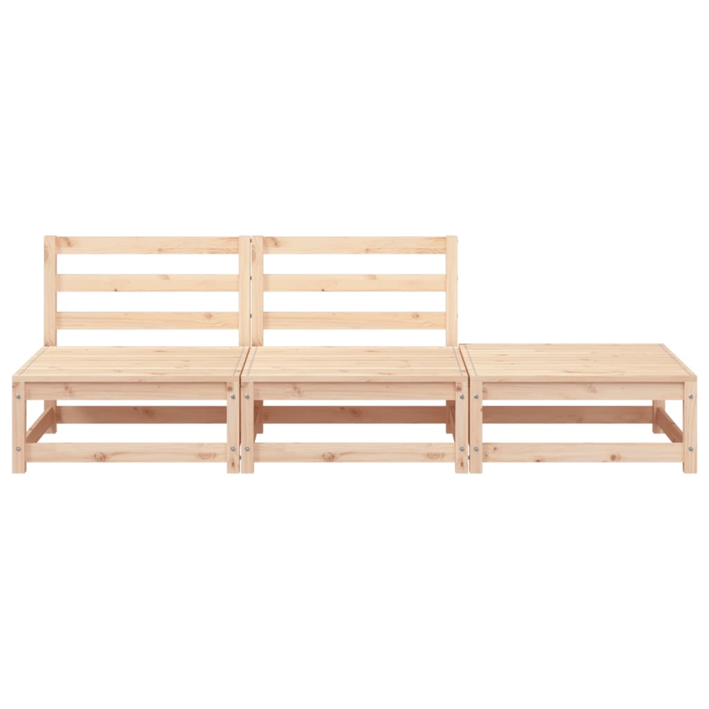 Garden Sofa Armless with Footstool Solid Wood Pine