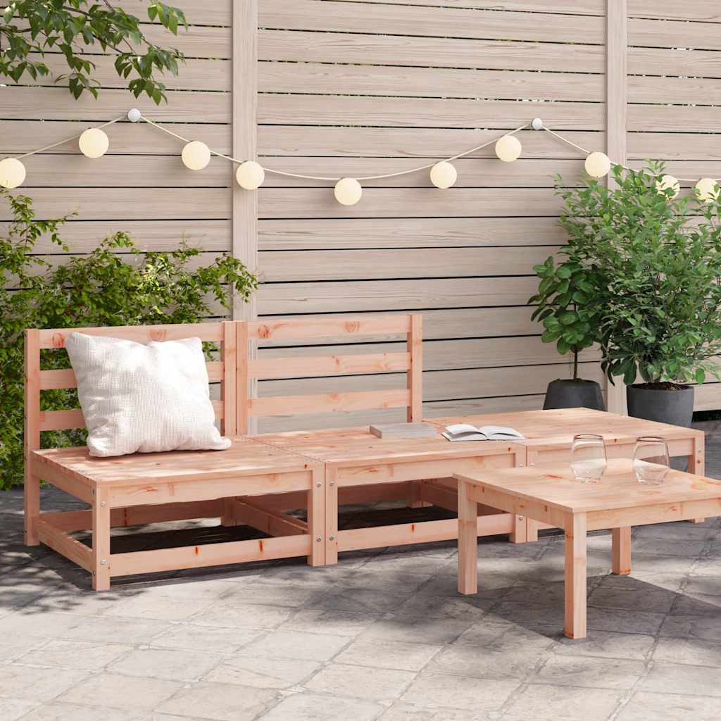 Garden Sofa Armless with Footstool Solid Wood Douglas