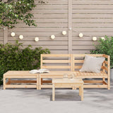 Garden Sofa with Footstool 2-Seater Solid Wood Pine