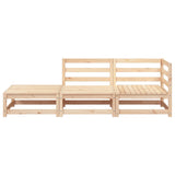 Garden Sofa with Footstool 2-Seater Solid Wood Pine