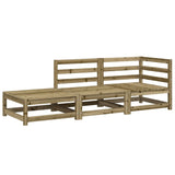 Garden Sofa with Footstool 2-Seater Impregnated Wood Pine