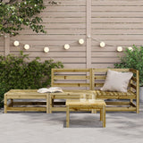 Garden Sofa with Footstool 2-Seater Impregnated Wood Pine