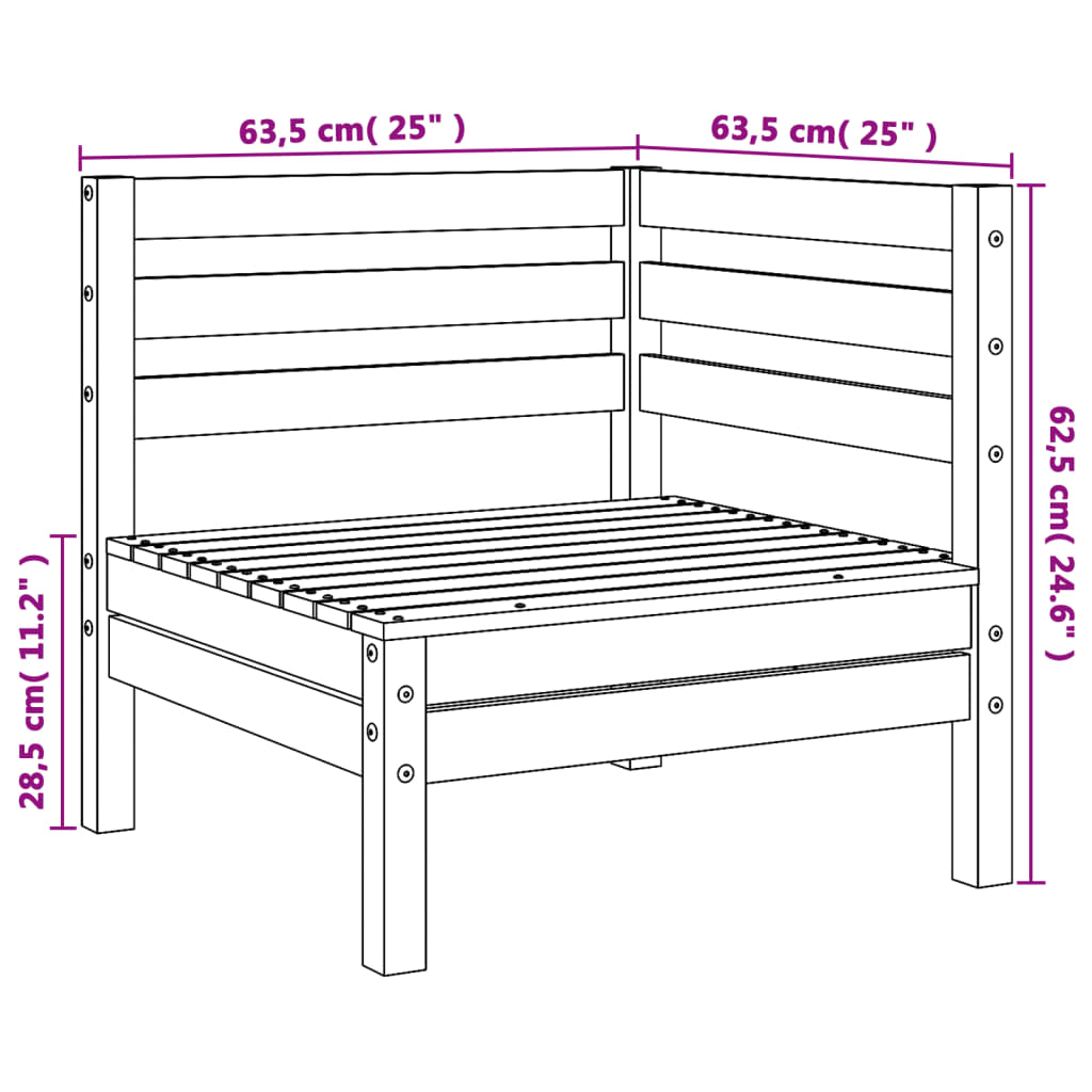 Garden Sofa Corner Impregnated Wood Pine