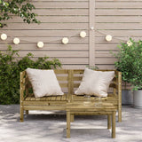 Garden Sofas Corner 2 pcs Impregnated Wood Pine