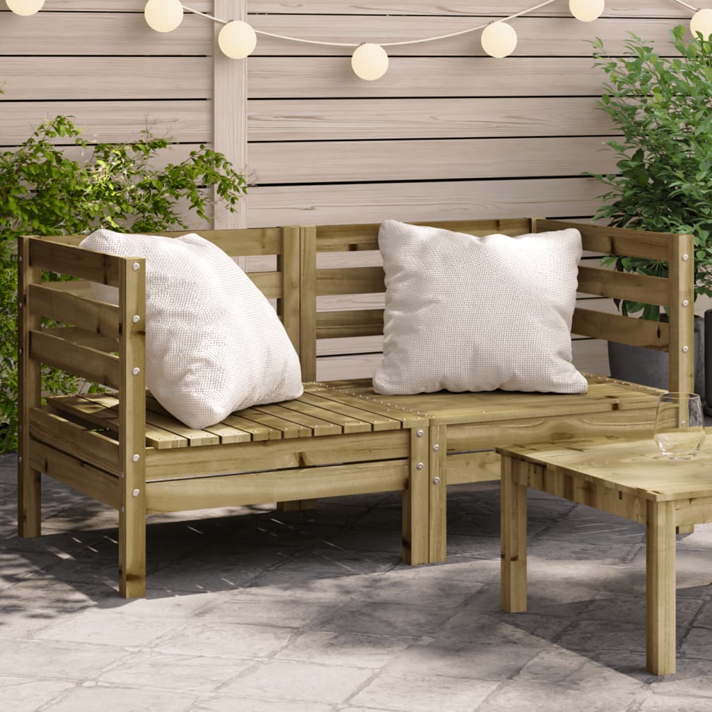 Garden Sofas Corner 2 pcs Impregnated Wood Pine