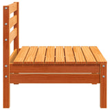 Garden Sofa Armless Wax Brown Solid Wood Pine