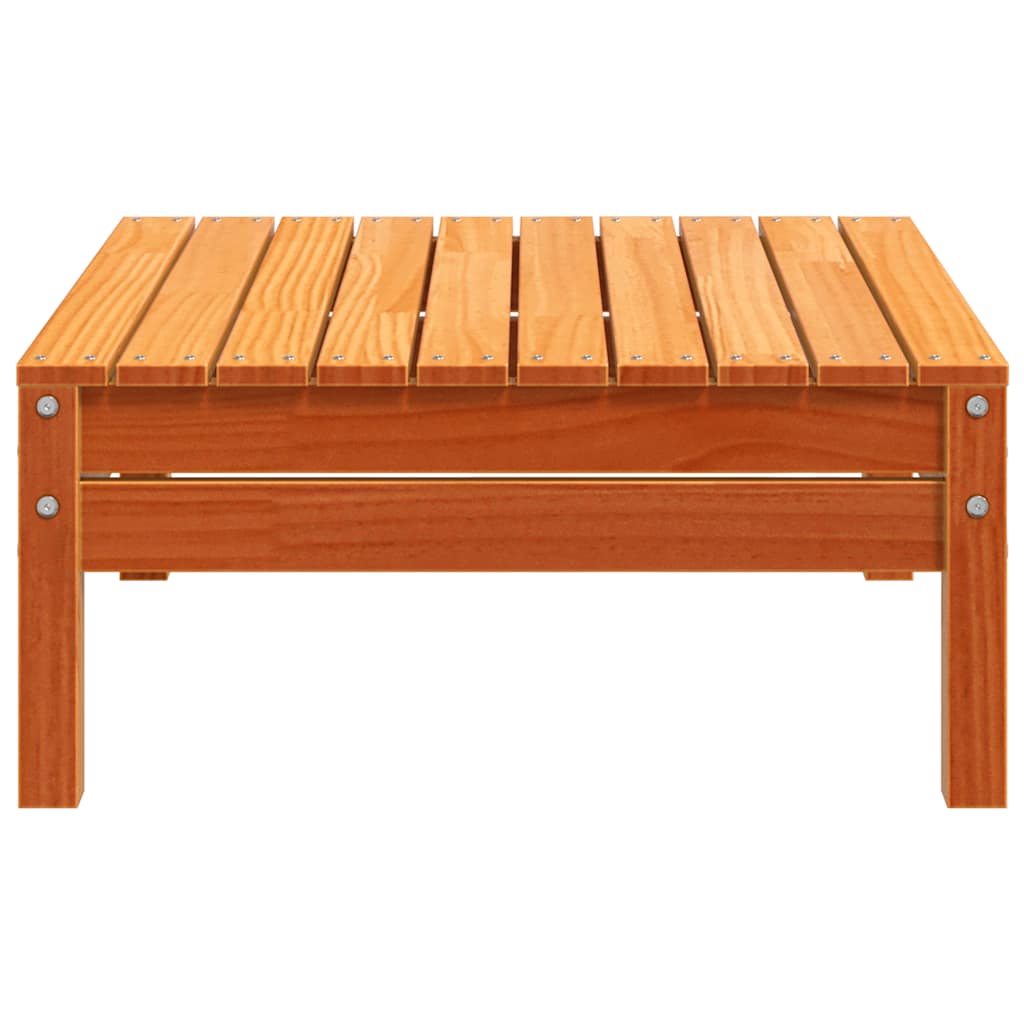 Garden Footstool Wax Brown Solid Wood Pine