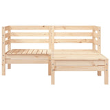 Garden Sofa 2-Seater with Footstool Solid Wood Pine