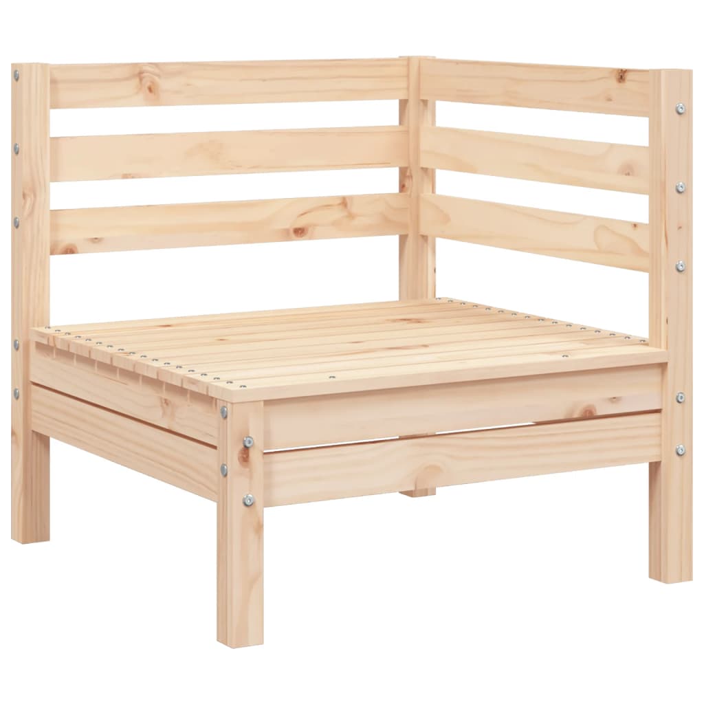 Garden Sofa 2-Seater with Footstool Solid Wood Pine