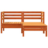 Garden Sofa 2-Seater with Footstool Wax Brown Solid Wood Pine