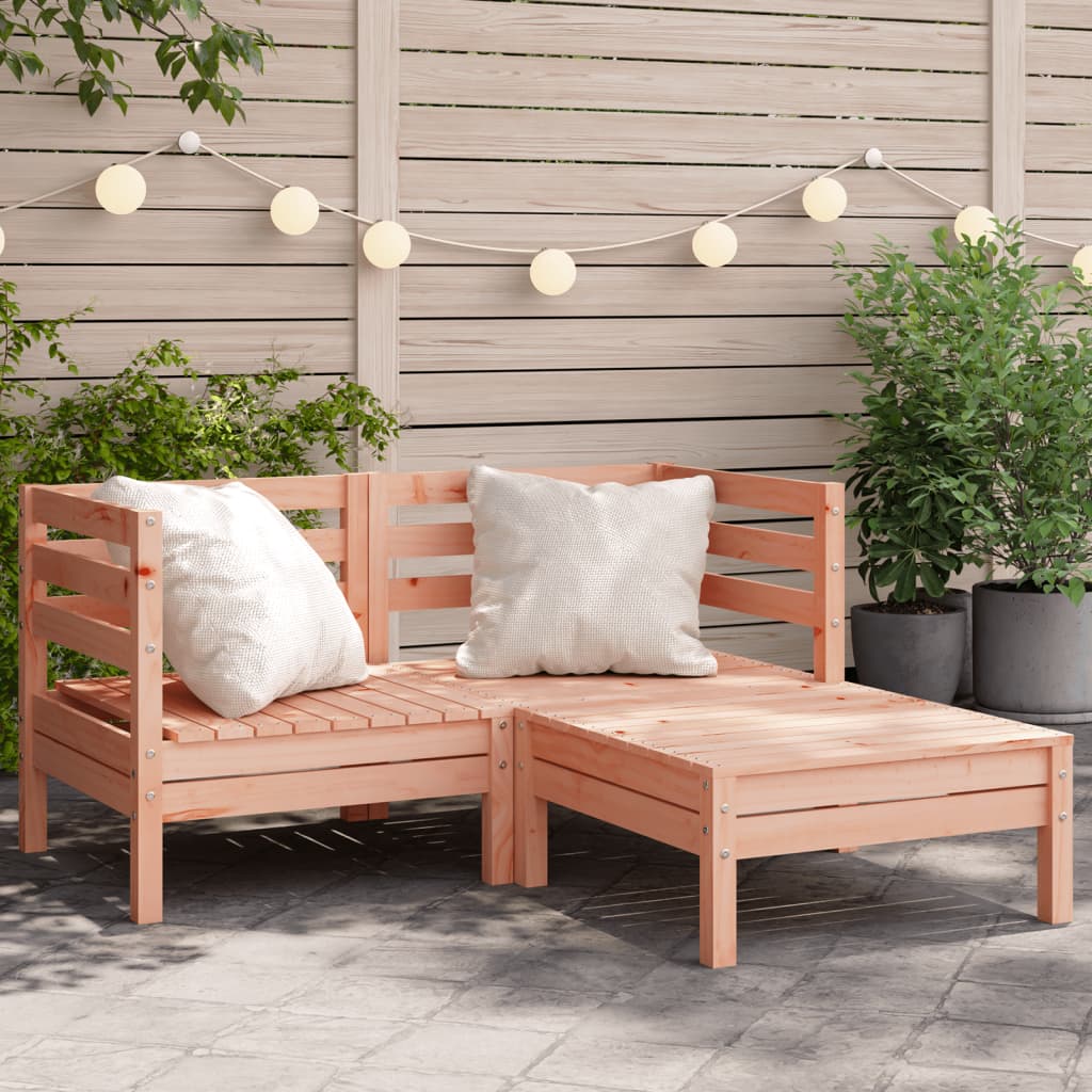 Garden Sofa 2-Seater with Footstool Solid Wood Douglas