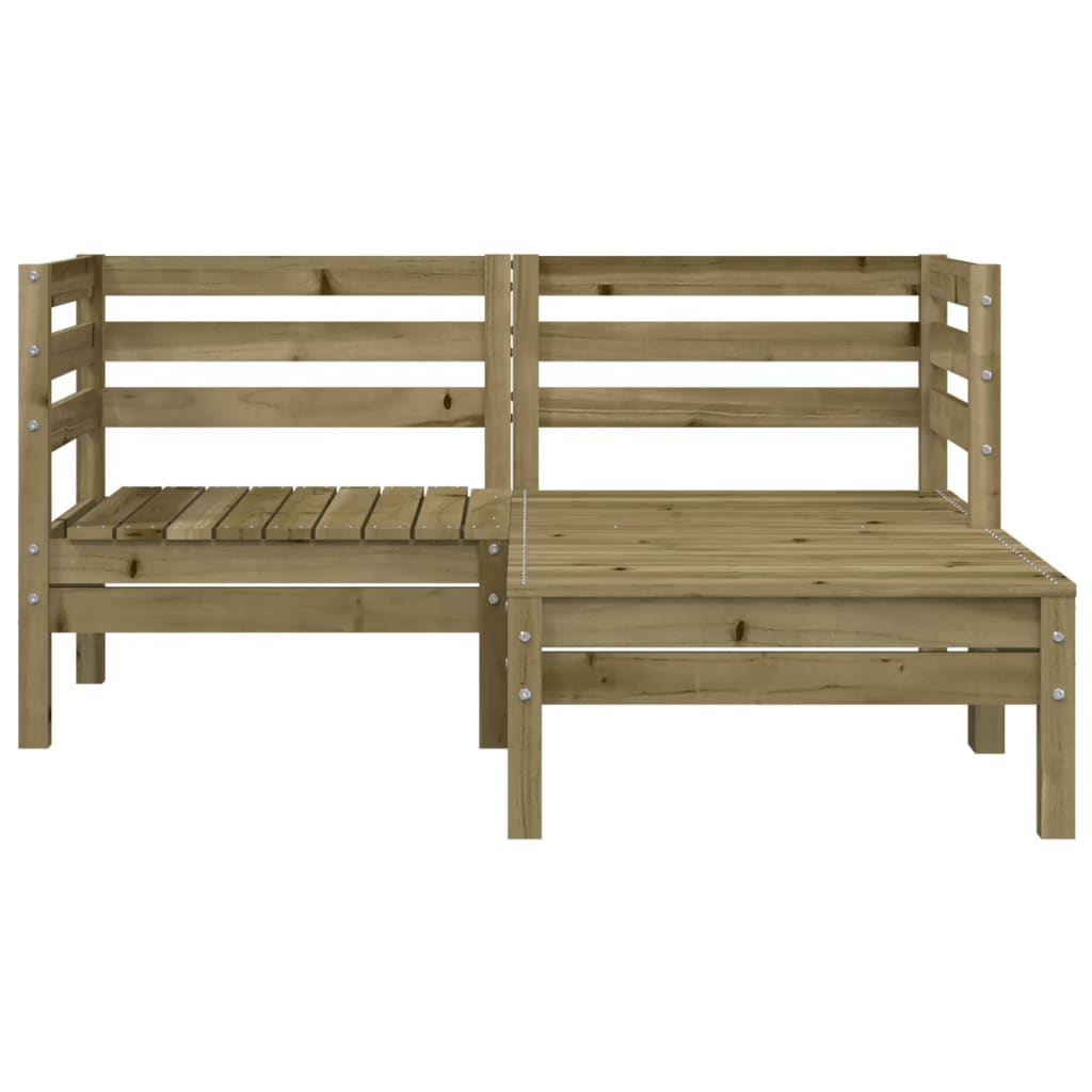 Garden Sofa 2-Seater with Footstool Impregnated Wood Pine