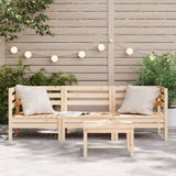 Garden Sofa 3-Seater Solid Wood Pine