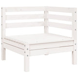 Garden Sofa 3-Seater White Solid Wood Pine