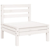 Garden Sofa 3-Seater White Solid Wood Pine