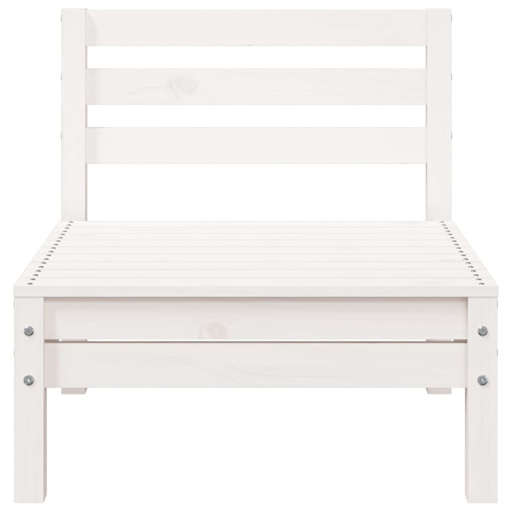 Garden Sofa 3-Seater White Solid Wood Pine