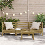 Garden Sofa 3-Seater Impregnated Wood Pine